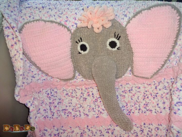 von DaDaDe Elefant, gehäkelt Baby-Decke